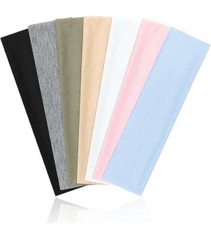 8 Fasce Per Capelli Sportive In Cotone - Larghe 5 Cm, Per Donne E Ragazze, Yoga E Palestra - Foto 11