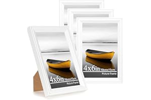 Baoee 10x15cm weiß Bilderrahmen,4 Stück,Fotorahmen mit Acrylglas,Picture Frame für Fotos, Bilder, Poster