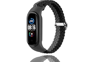 Keecuty Nylonowy pasek do zegarka Mi Band 6/5/4/3 Miękka nylonowa pleciona elastyczna tkanina opaski sportowe elastyczne oddychające rozszerzalny pasek do zegarka dla Mi Band 6/5/4/3