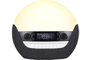 Lumie Bodyclock Luxe 750DAB - Wake-up Light with DAB Radio, Bluetooth Speakers, Low-Blue Light for Sleep