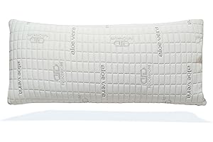 FUSIONHOME - Almohada Viscoelástica Aloe Vera 150 cm - Tejido Strech Aloe Vera Transpirable, Relleno 100% Copos Viscoelásticos Termoregulable y Memory Foam - Firmeza Media-Alta