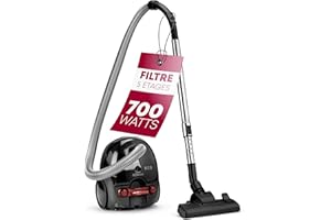 Bomann® Aspirateur |à économie d'énergie |700 Watts | Système de microfiltre à 5 Compartiments | Aspirateur avec Sac | Brosse à Sol commutable et suceur à Brosse/à Fentes | BS 9019 CB N Anthracite