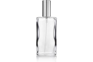 Fantasia - 46193 - Flacon en verre transparent - Ovale - Avec vaporisateur et capuchon argenté - Contenance 100 ml