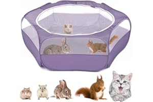 VavoPaw Recinzione per Piccoli Animali Domestici, Recinto Portatile Pieghevole Recinto Impermeabile con Cerniera per Interni o Esterni, per Gatti Conigli Furetti Criceto Scoiattolo, Purpureo