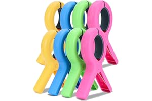 CYCFMYYLY 8 PCS Large Beach Towel Clips, Colorful Towel Clips for Sun Loungers Towel Pegs for Sun Lounger for Sun Lounger Washing Line Laundry Pool Chairs Sunbeds, 4 Colors
