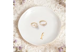 SHXWELL Trinket Dish Gifts for Women, Trinket Decorative Jewellery Dish Tray, Ring & Necklace Bracelet Storage, Ring Dish, Key Bowl, Funny Birthday Christmas Friendship Wedding Gifts for Women Girl Her(F)