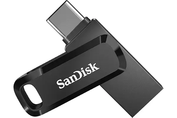 SANDISK Ultra Dual Drive Go, Memoria Flash 128 GB (con conectores USB Type-C y Type-A reversibles, para Android móviles, Tabletas, Macs y Ordenadores, hasta 400 MB/s) Negro