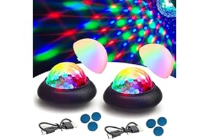Eagou Diary Disco Lights Lumière de fête à DEL Lampe de scène rechargeable activée par le son Veilleuse 2 en 1 pour Club Bar Party Gift DJ Music Car Home (pack de 2)