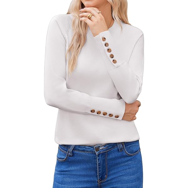 Odosalii Top da donna casual a righe maglioni girocollo a costine maniche lunghe camicie con spacco laterale pullover maglione, Borgogna, S