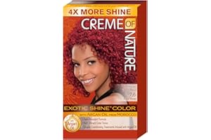 Creme of Nature - Argan Oil - Coloration Permanente à l'Huile d'Argan du Maroc - Coloration Cheveux Bouclés à Crépus - Couvre 100% des Cheveux Blancs - Teinture Cheveux N 7.6 Rouge Intense