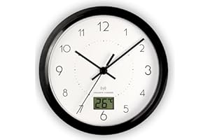 ‎MIRAVAL Miraval Funk-Badezimmeruhr: Japanisches Quarzuhrwerk, mit Saugnäpfen für praktische Befestigung, mit digitaler Temperaturanzeige, geräuscharm, Ø 170 mm