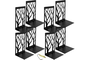 Mgood Serre Livre Original, Serre Livres en Métal, Presse Livre Rangement Serre-Livres Cale Livre Etagere Range Livre Bloc Livre pour étagère la Maison, Bureau, Écoles(4 Pairs Noir, ‎9x12x16 cm)