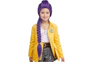VGbeaty Filles Longue Pourpre Tressée Perruque Dessin Animé Cosplay Perruque Résistante à la Chaleur Fibre Synthétique Doux Durable Réglable Taille Halloween Costume Fantaisie Fête