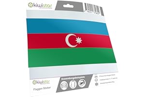 KIWISTAR Adesivo per auto, motivo: bandiera dell'Azerbaigian, 10 cm, laminato a lunga durata
