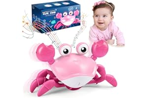 Adeokay Crabe Qui Marche Bebe, Jouet Bebe 1 2 an Cadeau Enfant 1 2 Ans Jouet Enfant 1 2 Ans Fille Jouets D'éveil Musicaux Jeu Jouet Bebe 3-6-12 Mois Idée Cadeau Bébé 1 an Anniversaire
