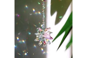 DEMIUKO Acchiappasole Cristallo Decorativi AB Cristalli Finestra Ornamento Appeso Cristallo Ciondolo Prisma Acchiappasole da Appendere per Lampadario Interno Auto Albero di Natale Decorazioni