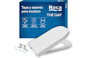 Roca The Gap - Tapa y asiento de Supralit para inodoro compacto, tapadera de WC original con ajuste perfecto, recambio de tapa de váter resistente, blanco, A80173000B