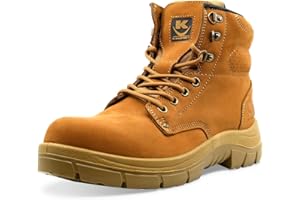 KELI FRANCE KELI - Chaussure Haute de sécurité, Coque de Protection Composite, Semelle PPD-T Anti-Perforation, antidérapante S3 SRC (HRO 80°) Modèle Brad - 40 - Marron Clair