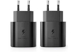 Zestaw 2 ładowarek 25 W, szybka ładowarka USB C, do Samsung Galaxy S24, S23, S22, S21 Ultra, S21, S20, FE, Note 20, A54, A53, A72, M43, M53, Z Flip 5/4, super szybkie ładowanie, zasilanie typu C