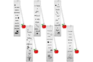 GHLOYZA 6PC Teacher Bookmarks Teachers Gifts Teachers Appreciation Gifts Bookmark Gifts from Students Teachers Present Thank You Gifts for Teachers Birthday Graduation Retirement