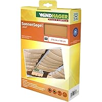 Windhager Sonnensegel für Seilspanntechnik, Wintergarten und Terrassen Beschattung, Seilspannmarkise, 270 x 140 cm…