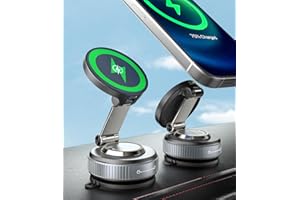 ALAFLY 15W Autohalterung mit Ladefunktion, Elastischer Saugnapf Telefonhalter mit Stärkerer Saugkraft, 360° Verstellbare Kabelloses Ladegerät Magnet Autohalterung für Magsafe iPhone 17 16 15 14 13 12