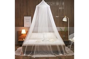 FGEN Moustiquaire pour lit,Moustiquaires De Lit,Moustiquaire Baldaquin,Les Moustiquaires Rondes sont Faciles à Installer, Convient pour pour Lit Simple, Lit Double Moustiquaire