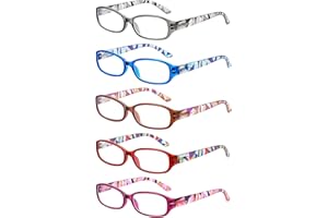 JOLISU Lunettes Lecture Femme - Lot de 5, Anti-Lumière Bleue, Charnière Ressort Solide