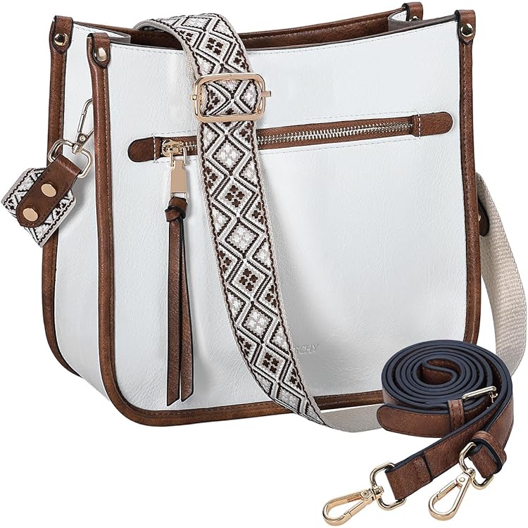 Roulens Trendy Crossbody Tas voor Vrouwen, Lichtgewicht Medium Crossbody Portemonnee Zacht Lederen Dames Schoudertassen Met Verstelbare Brede Riem, M, Hedendaags