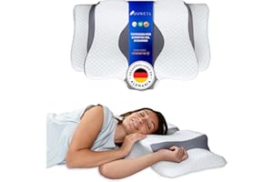 QUNCEL® Almohada Cervicales y Cuello 2 en 1 | 63x40 | Almohada Cervical Viscoelastica | Certificados Oeko-Tex-CertiPUR | Almohada Antironquidos Ergonómica, Almohadas cervicales para Dormir de Lado