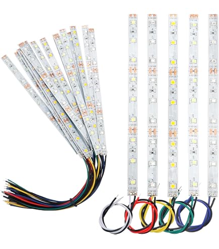 HUAZIZ Lot De 10 Bandes LED Pré-câblées 200mm – 2835 SMD, Blanc – éclairage DIY Facile, Branché Et Prêt à L’emploi