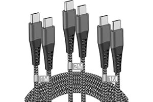 TEIONE Cavo USB Type-C Ricarica Rapida [1M+1M+2M], Cavo USB C USB C 60W/3A PD Cavetto USB C Cavo Type C to Type C Nylon Cavo Tipo C Filo per iPhone 15 Pro Max/15 Plus,Samsung Galaxy S24 Ultra/S24+/S24/S23