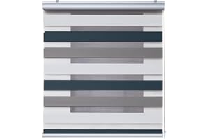 Tende a rullo per interni Giorno e Notte Premium cassonetto e catenella in alluminio, di alta qualità, Tenda a rullo per interni Doppio strato per finestra Storesdeco 120 x 250 cm Tricolore