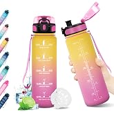 KollyKolla Children's Water Bottle 500 ml, Motivational Water Bottle Leakproof, Reusable Water Bottle, BPA-Free Water Bottle