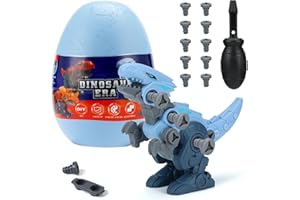 VoMii Dinosaurier Ei Spielzeug - DIY Montage Dino mit Schraubendreher - Für Kinder ab 3-8 Jahren - Lernspiele Kinderspielzeug - Geschenk für Jungen Mädchen (Velociraptor)