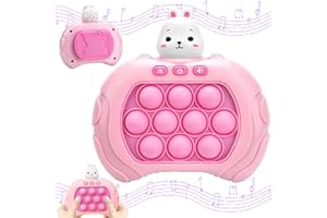 HBSFBH Puzzle Pop Juegos Interactivos, Pop It Electrónico, Push Pop Bubble Fidget Toy, Push Burbujas Juego Consola, Pop Game Machine, Descompresión Rompecabezas Máquina de Juego(Conejo-Rosa)