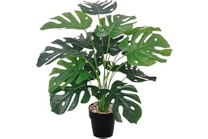 YJWZ Plantas Artificiales Decorativas,Grande Planta Artificial Monstera con Maceta,75 cm Planta Falsa Palmera Tropical para Interiores Exteriores Hogares Oficinas Salón Salas de Estar Jardín