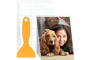 TOPCZY 50 Feuilles Films de Plastification Autocollants, 6 Pouces Films à Plastifier à Froid Brillants, Film de Plastification Brillant Transparent, Films Plastifiés Imperméables pour Carte de Visite Photo