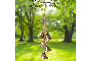 Joycabin Cloche de sorcière de jardin, carillon éolien, en métal, pour l'intérieur et l'extérieur, faite à la main, décoration de fenêtre (B)