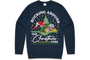 Sanfran Clothing Rucking Around The Christmas Tree Top Xmas Funny Rugby Wales England Scotland Men's Jumper Sweater