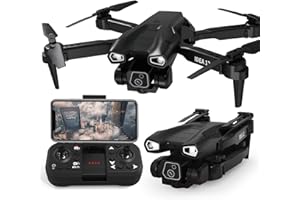 TOLATOYUS Drone avec 2 Caméras pour Débutants, Drones FPV 1080P HD RC Pliable, Caméra Electrique Ajustable, Quadcopter 2 Batteries 3D Flip, Capteur de Gravité, Mode Sans Tête, Décollage/Arrrivée à une touche