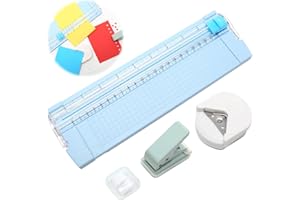 MAIXINNEW 3 Stück Papierschneider Klein zum Basteln, Papierschneider A4 mit Ersatzklinge, Papiereckenabrunder Mini und Papierstanzer Kreis 3 mm für Papier, Foto, Karte