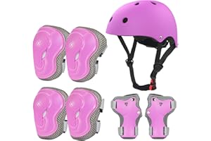 LANOVAGEAR Casco Bici Protezioni Set per Bambini Regolabile Gomitiere Polso Ginocchiere per Skateboard Pattini in Linea Bicicletta Protezione 2-10 Anni Bambina