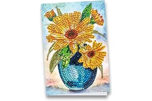 Ideen mit Herz Diamond-Painting-Grußkarte | Strass-Edition | Din B6 | 370 g/m² | inkl. Steine, Umschlag & Werkzeug … (Ringelblumen in Vase)