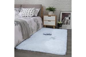 Tinyboy-hbq Tappeti Salotto Tappeto da Soggiorno Tappeto in Velluto soffice tappeti per camere da letto Moderno Tappeto Camera da Letto Cameretta Peluche Grande(bianco, 120 * 160cm)