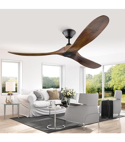 CasaFan Eco Genuino Deckenventilator 152 Cm – Mit Fernbedienung, 6 Stufen, Mattweiß/naturholz