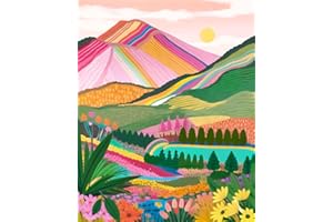 TISHIRON DIY Paint by Number Rainbow Mountain Paint by Numbers for Adults Abstract Landscape Paint by Numbers Kids on Canvas Paint by Numbers Kit for Adults for Beginner Modern Decor Art 16x20 in