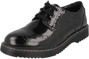 Start-rite Impulsive II Girls Black Leather Lace Up School Shoes