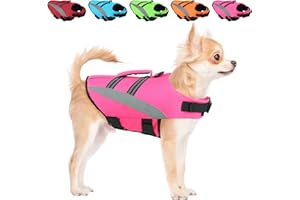 ALAGIRLS ALADLJ003 Gilet de sauvetage réfléchissant pour chien Rose Taille XS