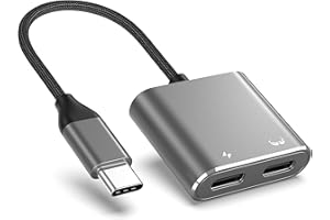 KIHENG USB-C-zu-AR-Brillenadapter, Laden und Spielen, kompatibel mit 100 W PD-Schnellladung für iPhone 17-15, Switch OLED, Steam Deck & Viture/Rokid/Xreal/RayNeo AR-Brillen 1080P 120 Hz/4K 60 Hz